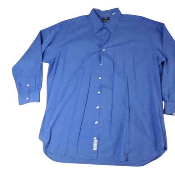 Currier & Day Blue Button-Up Long Sleeve Shirt Cotton-Blend Size 18 T - Picture 4 of 12